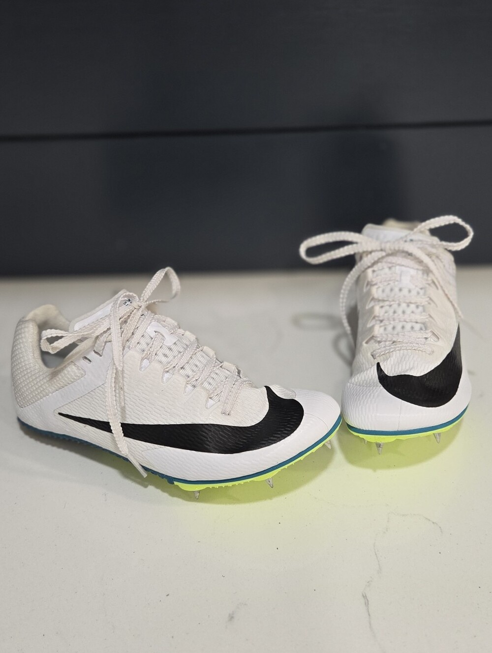 Nike Zoom Rival Sprint Track Spikes White Black Viper Green Unisex Youth 3
